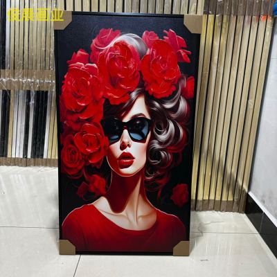Semi-Hand Painted Decorative Painting Hand-Added Pen Painting Works Art Design Decorative Painting Crafts Mural Beauty Series