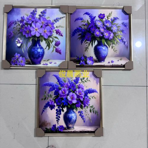 high-end exquisite crystal porcelain painting ‘‘diamond line african black decorative painting flower landscape drawing series crafts