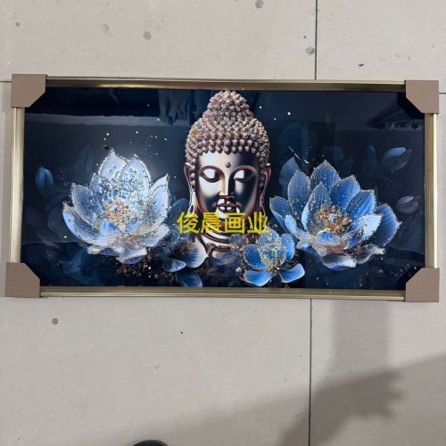 religious series indian statue crystal porcelain decorative painting horizontal mural photo frame crafts handmade diamond line hanging painting