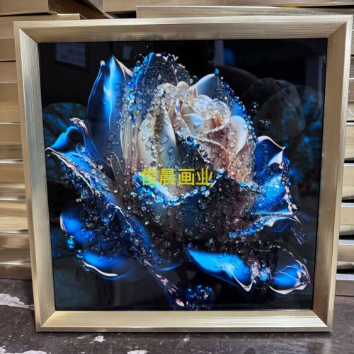 crystal porcelain painting high-end artwork custom decorative painting nordic abstract crafts flower animal photo frame bright crystal mural