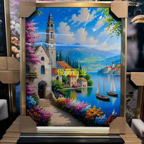 modern art high-end decorative painting abstract landscape photo frame crystal porcelain bright crystal crafts living room bedroom sofa hanging painting