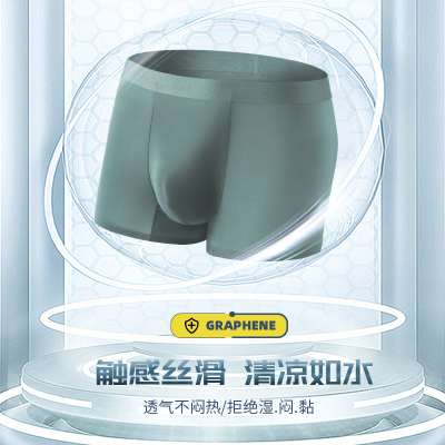 Summer Men's Ice Silk Underwear Men's Boxers Seamless Boxers Pure Color Ice Silk Comfortable and Ultrathin Boys 