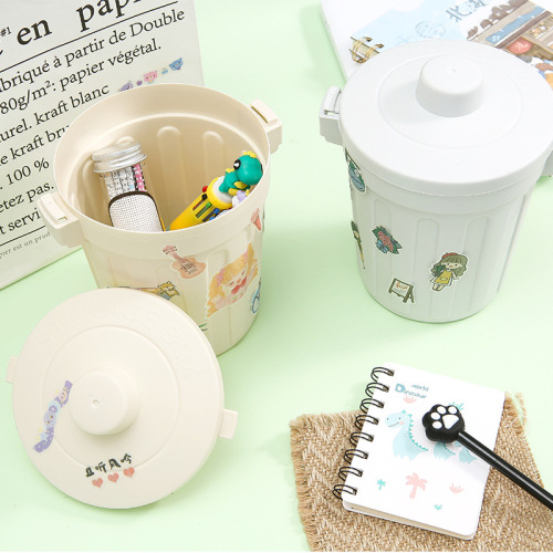 韩版ins桌面收纳桶学生多功能可爱收纳笔筒化妆刷化妆品收纳盒女