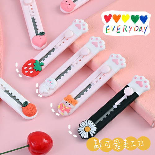 可爱卡通猫爪美工刀创意拆快递小刀子学生迷你裁纸刀壁纸刀手工刀