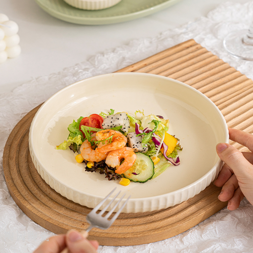 8-inch shallow plate single household dinner plate tableware good-looking dishes household couple bowls and chopsticks combination