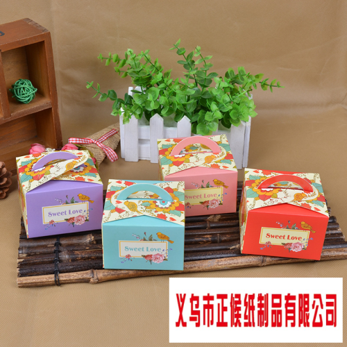 foreign trade wedding supplies customized gift box yiwu candy gift box spot small flower and bird candy box