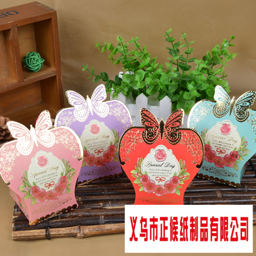 foreign trade wedding supplies gift box paper packaging box factory wholesale butterfly candy gift box spot supply candy box