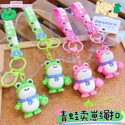 Funny Pink Green Frog Selling Baby String Clip Accessories Pendant Cartoon Hanging Ornaments Exquisite Small Gift Bag Automobile Hanging Ornament