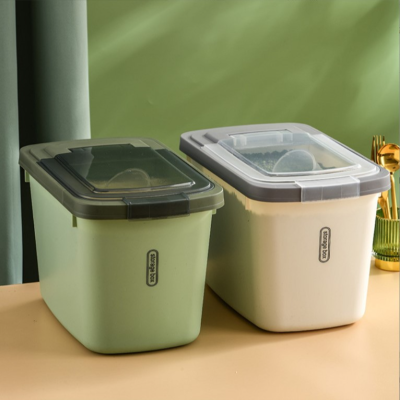 Household Japanese-Style Flip Rice Bucket Simple Rice Bin Insect-Proof Dustproof Storage Container Cereals Storage Box