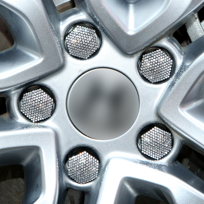 2022 New Cross-Border Diamond Wheel Hub Cap Full Diamond Car Tire Screw Protective Cover Car Supplies