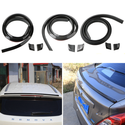 Car Universal Wing Car Decorative Strip Punch-Free Spoiler Carbon Fiber Pattern Tail Wing Steam Pvc Soft Small Tail Wing Fixed