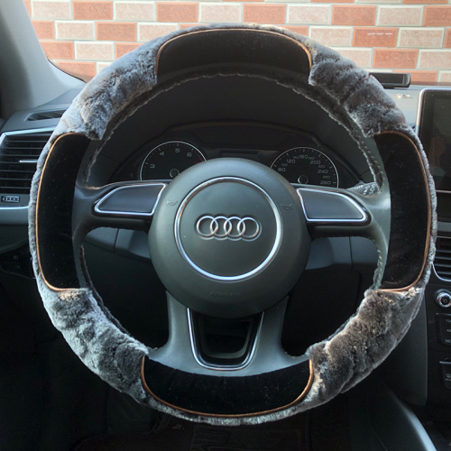冬季时尚运动保暖短毛绒方向盘套批发毛绒压花方向盘套