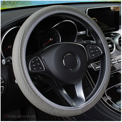 Double round No Inner Ring Elastic Band Handle Cover Aliexpress Car Steering Wheel Cover Fiber Leather