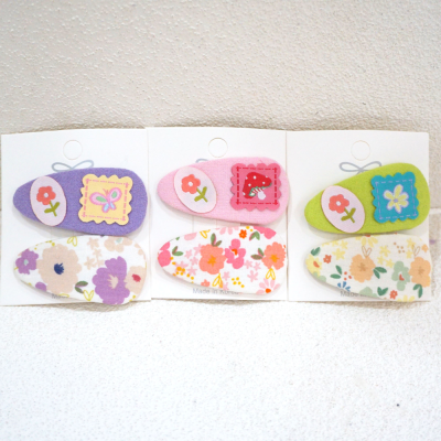 Korean Style Fabric Flower Little Girl BB Clip Sweet Girl Floral Hair Accessories Side Bang Clip Children's Barrettes Suit