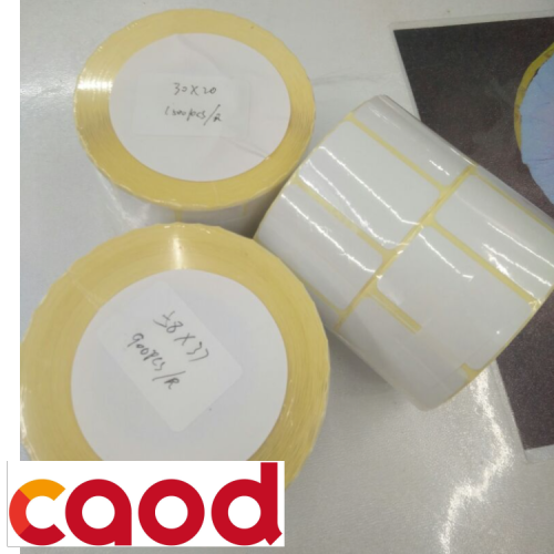 黄底格拉辛不干胶标签纸，超市热敏标签纸，，条码纸