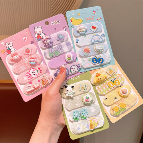 兰兰饰品儿童韩版卡通动物刘海贴蝴蝶花朵短款碎发贴魔术贴宝宝