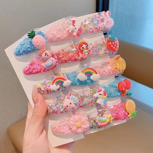 兰兰饰品发夹女孩碎发发卡发饰流沙bb夹韩国边夹头饰刘海夹子批发