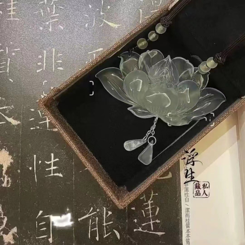 new chinese style antique ice lotus pendant necklace new summer niche high sense han chinese clothing accessories necklace