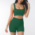 European and American Seamless Yoga Suit Women's Quick-Drying Sports Fitness Suit Yoga Vest Tight High Waist Yoga Pants Shorts