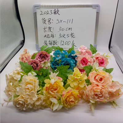 [New in 23] Factory Direct Sales Valentine Rose Emulational Flower and Silk Flower Wedding Flower Fake Flowers Foreign Trade Floriculture Soft Outfit