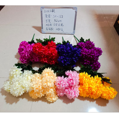 [New in 23] Factory Direct Sales Daju Floral Ball Dahlia Emulational Flower and Silk Flower Fake Flowers Foreign Trade Memorial Flowers