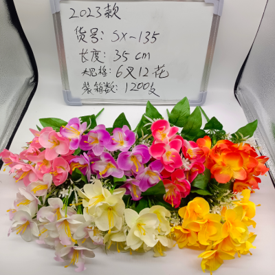 [New in 23] Factory Direct Spring Dancing Orchid Flower Arrangement Artificial Flower Silk Flower Project Ornamental Flower Foreign Trade