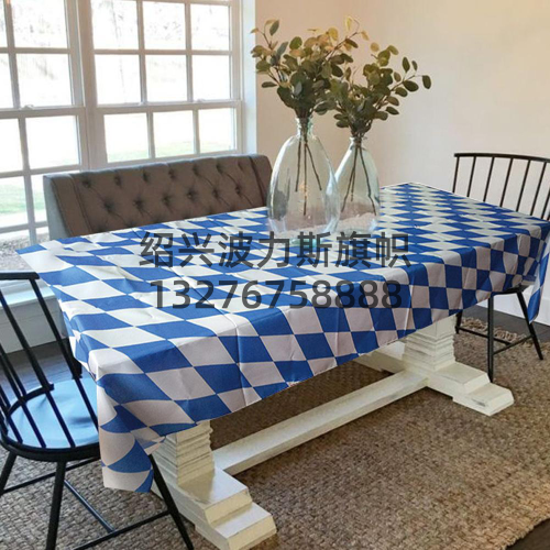 Customized German Outdoor Decoration Beer Festival Waterproof Tablecloth Munich Blue and White Plaid Party Dining Table Tablecloth