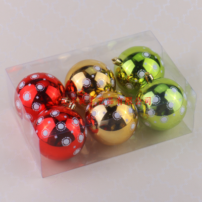 Christmas Decorations 6cm8cm Customized Colored Drawing Ball Red Green Gold Series Christmas Ball Set