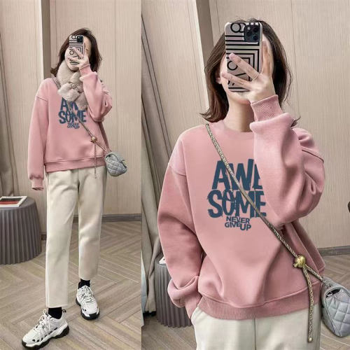 Factory Leftover Stock Miscellaneous Printed Sweater Autumn Crew Neck Korean Style Fashionable Ins Hong Kong Style round Neck Retro Pullover Sweater for Women