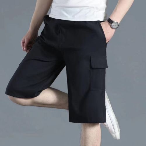 Men‘s Cropped Overalls Multi-Pocket Cargo Shorts Wholesale Factory First-Hand Tail Stock Foreign Trade Short Sleeve