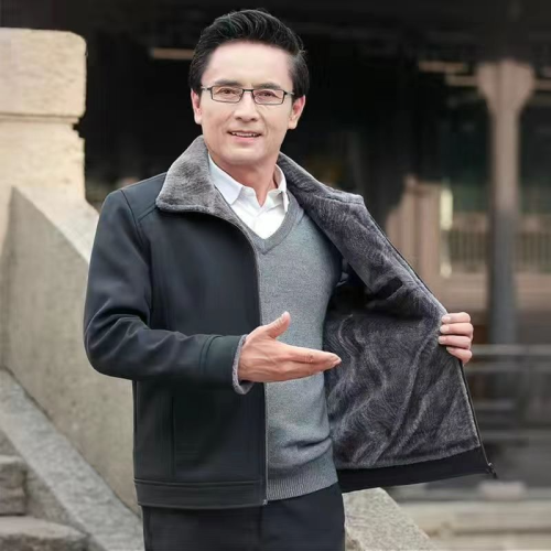 dad winter clothes thickened plus velvet cotton clothes for the elderly 60 years old 70 dad 80 middle-aged and elderly cotton-padded jacket male grandpa coat