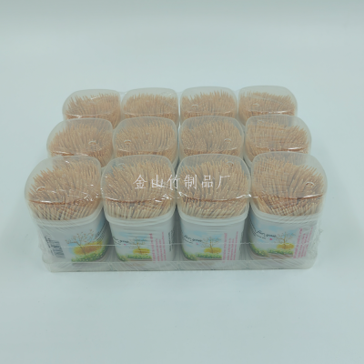 Disposable Fruit Toothpick Household Hotel Portable Bottled Bamboo Toothpick Printed Small Clear New Bottle Toothpick