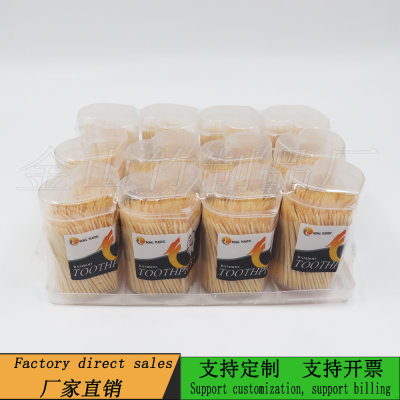 New Love Bottled Toothpick Bamboo Double Head Boxed Portable Flip Tube Wholesale Two Yuan Three Yuan Store Supply