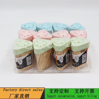 Bottled Disposable Double-Headed Pointed Bamboo Toothpick Wholesale Household Toothpick Box Restaurant Toothpick Bottle