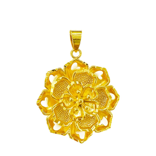 Noble Style with Big-Sized Flower Pendant Mother Style Love Big Rich Flower Brass Alloy Ornament