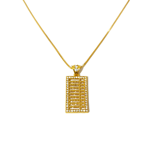 Full Inlaid Abacus Pendant over Inlaid Zircon TikTok Copper Alloy Plated K Gold No Color Fading Gold Ornament Can Be Sent on Behalf
