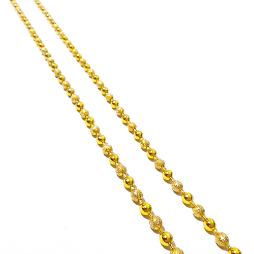 fine light sand bead chain tiktok copper alloy high color retention solid brass plated k gold necklace