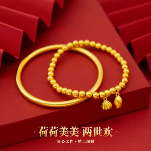 two shihuan bracelet 5n lotus beauty heritage brace lace bracelet two-piece set gold-plated pendant jewelry tiktok delivery