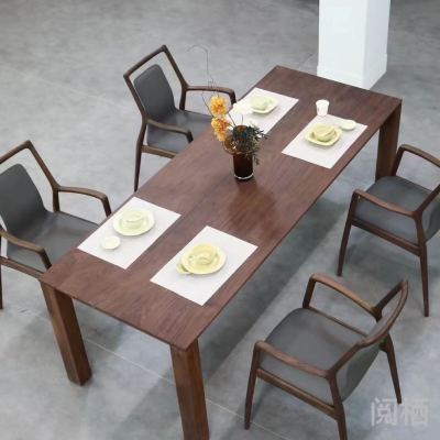 Minimalist North America Black Walnut Wooden Dining Table Log Dining Table Solid Wood Table Dining Table Nordic Style Creative Furniture
