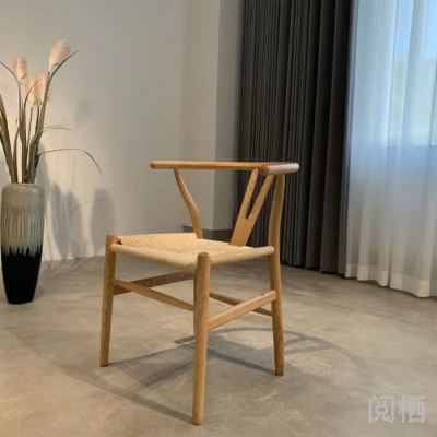 Classic Y Chair Master Dining Chair Armchair Beech Rope Woven Armchair Tea Chair Leisure Chair Commercial Chair