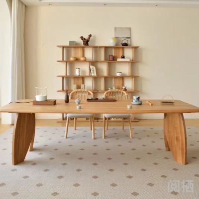 North American White Oak Tea Table Minimalist Log Tea Table High-End Solid Wood Long Table Custom Creative Furniture