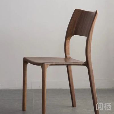 Minimalist Dining Chair North America Black Walnut Armchair Modern Minimalist Restaurant Furniture Nordic Solid Wood Chair