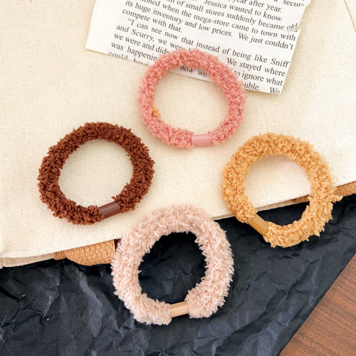 south korea lambswool high elastic hair tie rough rubber band hand-woven hair rope cute not hurt hair high elastic hair band rubber band