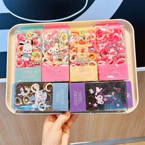 little girl cartoon rubber band does not hurt hair children‘s high elasticity towel ring hair rope tie small pull hair rope baby hair ring