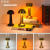 Metal Table Lamp Mushroom with Battery Charging Touch Table Lamp Retro Bar Dining Table Creative Bedside-Use Small Night Lamp