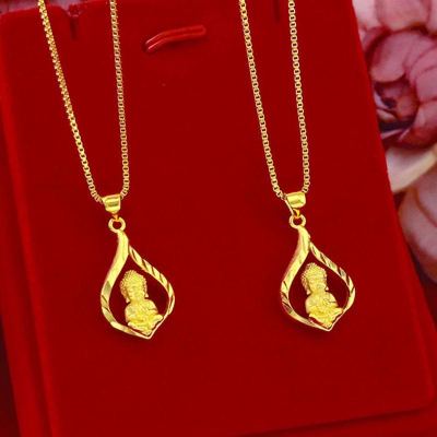 Genuine Pure Yellow Gold Buddha Pendant Unisex Ancient Heritage Buddha Alluvial Gold Necklace Meaning Happy and Safe