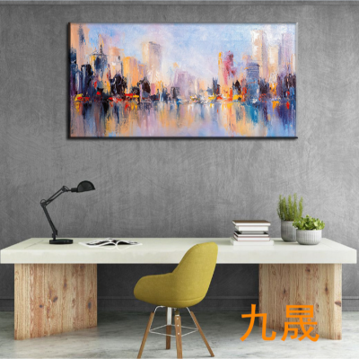 Modern Abstract Living Room Decorative Painting Sofa Background Hanging Picture Atmospheric Affordable Luxury Fashion Nordic Style Painting of City Architecture