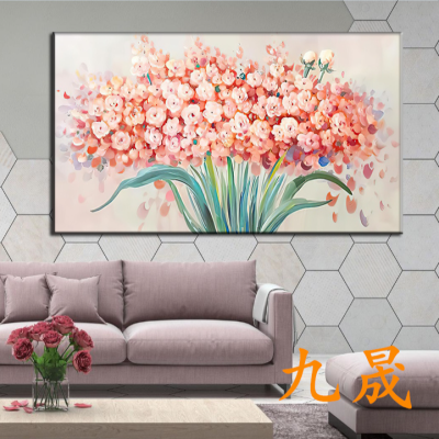 Jiusheng Modern Simple Horizontal Pink Flower Decorative Painting Living Room and Hotel Corridor Bedside Painting Various Styles