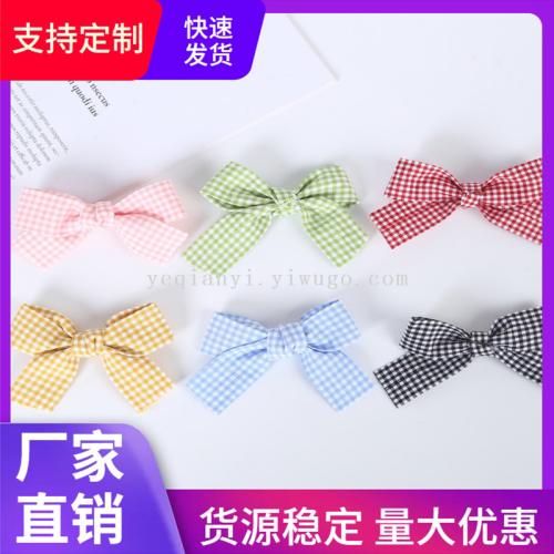 Checked Cloth Fresh Bow Accessories Decorations Hairware Brooch Accessories Ankle Sock Bag Scarf Materials Accessories