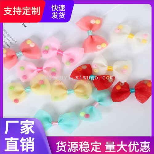 Eugen Gauze Butterfly 5cm Accessories Fabric Colorful Beads Floral Decorations Children‘s Socks Hair Accessories Small Flower Accessories